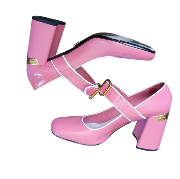 Prada Pink Patent Leather Heels Mary Jane - Picture 5 of 16